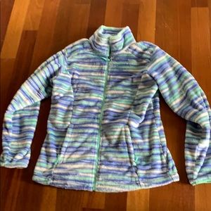 North Face blue fleece jacket. Sz girls XL 18.